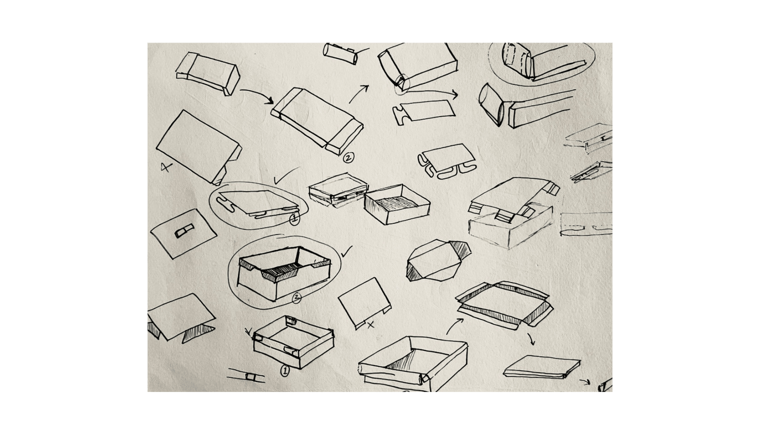 Illustrations of various geometric shapes on a textured beige background